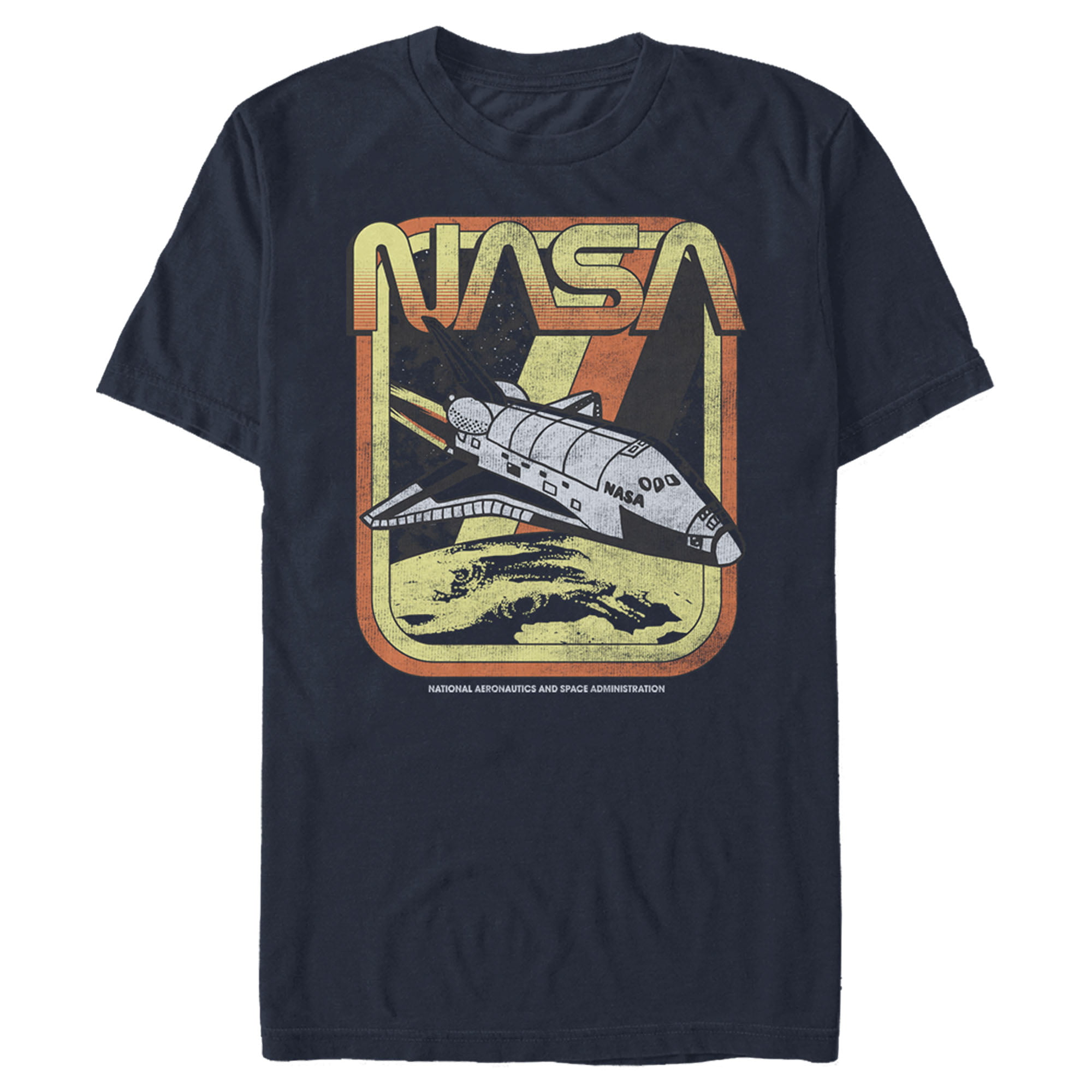 Nasa Nasa Mens Retro Rocket Poster T Shirt