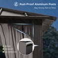 thumbnail image 5 of Sunjoy 12x12 Kingston Hardtop Rectangular Gazebo Brownwith Curtain and Netting - Brown Aluminum Posts, 5 of 16