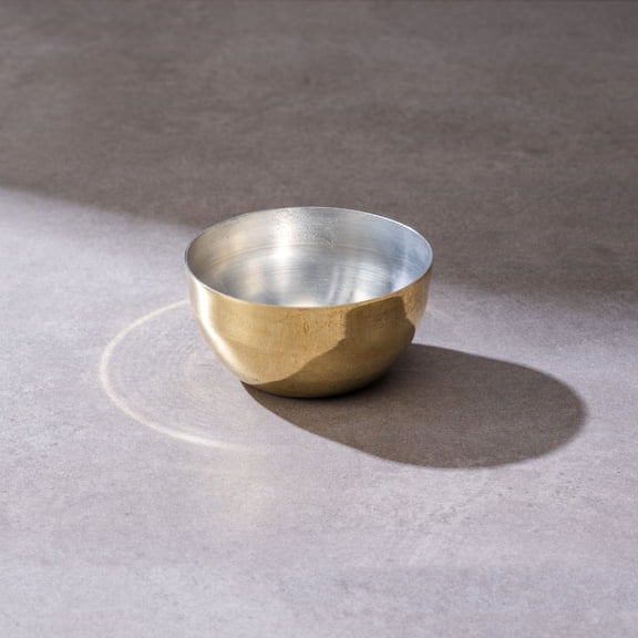 P-TAL Handcrafted Pure Brass Katori (4 Inches) – Hammered Golden Finish Dining Bowl – 7.44 oz Capacity Traditional Serveware