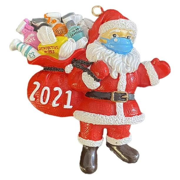Adornos navideños para árbol de Navidad con mascarilla, colgante navideño, figura decorativa. Estilo 1