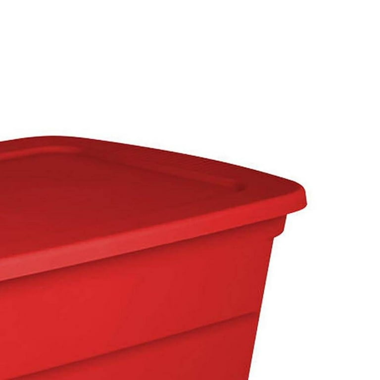 Centrex Medium 30-Gallons (120-Quart) Red Lid/Green Bin Tote with Standard  Snap Lid in the Plastic Storage Containers department at