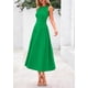 thumbnail image 4 of Vestido PRETTYGARDEN 2025 Midi Plisado Verde sin Mangas Talle M, 4 of 8