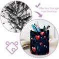 thumbnail image 4 of Round Creative Pen Holder |Valentine's Day Love Heartbeat Desktop Storage Organizer|Gadget Stationery Storage Box|Office Leather Organizer, 4 of 6