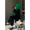 thumbnail image 3 of Women Winter Knitted Hooded Hat Pure Color Long Scarf Cap Warm Shawl Wrap Head Scarves Pullover Hat for Winter Fall, 3 of 7