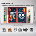 thumbnail image 6 of LUUFILx Golden Blue 65th Birthday Banner Backdrop Balloons Celebration Photography Props Party Supplies Decorations Background Happy Birthday Decors, 6 of 8