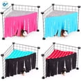 thumbnail image 2 of Deago Guinea Pig Hideout, Corner Fleece Forest Hideaway for Guinea Pigs, Ferrets, Chinchillas, Hamster, Rats, Bunny & Other Small Animals Without Metal Fences (Blue), 2 of 8