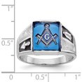 thumbnail image 5 of 14K White Gold Men's Masonic Ring (Size 10) Made In United States y4093m, 5 of 5