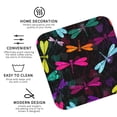 thumbnail image 4 of Kll Square Drink Coasters Set Of 4,Pu Leather Absorbent Coasters Set Decorative Coffee Cup Coasters Housewarming Gift For Home Decor-Colorful Dragonflies, 4 of 9