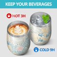 thumbnail image 4 of Floral 12oz Stainless Steel Insulated Wine Tumbler with Lid and Straw – Double Wall Vacuum Mug for Hot & Cold Drinks, 304 Steel Interior, Sweat-Free Design,Thanksgiving,Christmas, Spring,Flower, 4 of 5