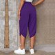 thumbnail image 3 of Pantalones cortos informales de cintura elástica para mujer, de algodón y lino, para el verano., 3 of 6