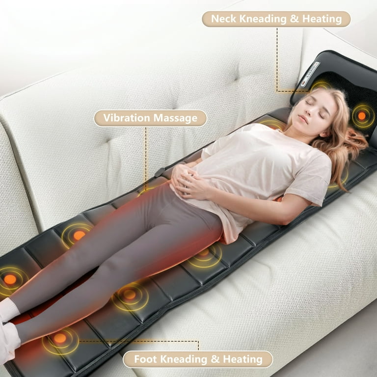 Brochao Massage Mat Full Body with Heat, 10 Vibration Motors & 5 Massage Modes,Back Massager for Bed,Massage Mattress Pad for Back for Pain Relief Deep Tissue,Gray - Walmart.com Brochao Massage Mat Full Body with Heat, 10 Vibration Motors & 5 Massage Modes,Back Massager for Bed,Massage Mattress Pad for Back for Pain Relief Deep Tissue,Gray - Walmart.com
