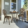 Topeakmart 3Piece Aluminum Patio Bistro Furniture Set with Antique