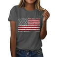 thumbnail image 5 of PXLKNZH American Flag Top Women Plus Size Short Sleeve 4th of July Patriotic Graphic Tees 2025 Summer Independence Day V Neck Shirts,Gray,XL, 5 of 8
