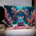 thumbnail image 2 of Undersea Thr Birthday Photography Background Baby Mermaid Party Photocall Backdrops Custom Underwater Photo Props, 2 of 8