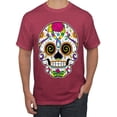 thumbnail image 1 of Wild Bobby Day Of The Dead Sugar Skull Pop Culture Men Graphic Tee, Vintage Heather Red, 3X-Large, 1 of 5