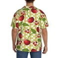 thumbnail image 3 of Lsque Cherries and Ladybirds print Men's Cuban Collar Short Sleeve Shirt Summer Beachwear Casual Button Down Fashionable Vacation Leisure Shirt-Small, 3 of 7