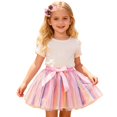 thumbnail image 4 of QTSHPN Ballet Skirt Women Starlight Tutu Dress Party Hair Bow Cute Festive Occasions Fashion Style Skirts for Girl Pink_001 2-4 Years, 4 of 5