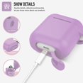thumbnail image 3 of Coffea Protective Silicone Case with Keychain for AirPods 1 & 2 (Front LED Not Visible) (Light Purple), 3 of 7