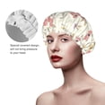 thumbnail image 4 of Kdxio Floral Print Shower Cap for Women,Elastic and Reusable,Double Waterproof Layers Bathing Hat, 4 of 9