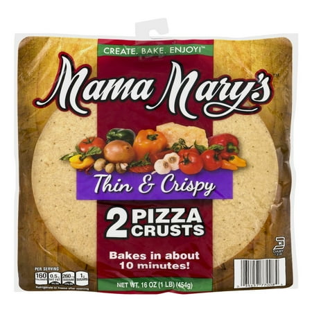 (2 Pack) Mama Mary`s 12 inch Thin and Crispy Crust (Best Supermarket Pizza Dough)
