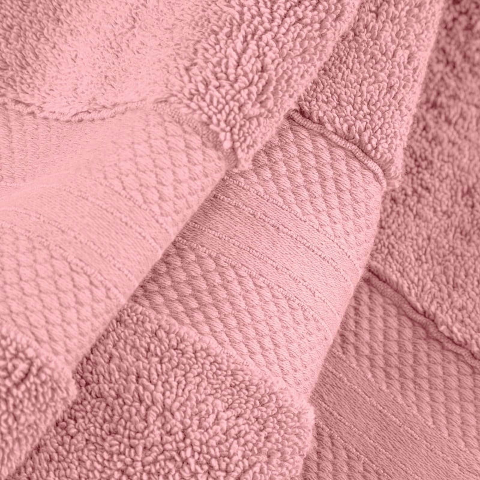 Superior Aria Turkish Cotton 6-Piece Hand Towel Set, Ultra Soft Heavyweight Towels, Coral pink