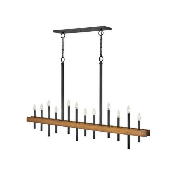 Modern Twelve Light Chandelier in Weathered Brass Black Finish Bailey Street Home 81-Bel-4160221