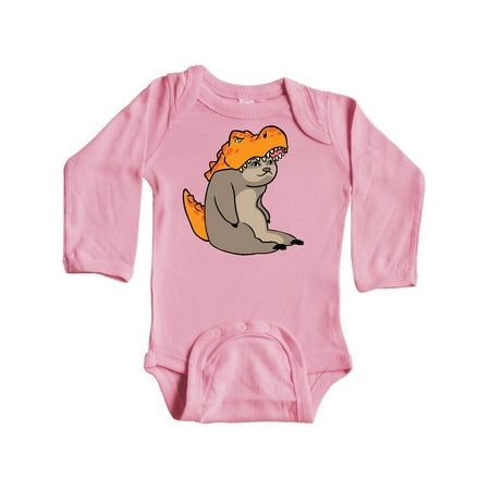 

Inktastic Halloween Sloth Dinosaur Gift Baby Boy or Baby Girl Long Sleeve Bodysuit