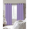 thumbnail image 3 of Purple Blackout Curtains 39 Inches Long, Modern Pure Lavender Purple Thermal Insulated Black Out Curtains, Short Darkening Window Curtain Drapes for Cafe Bedroom 27.5"x39" 2 Panels, 3 of 8