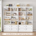 thumbnail image 4 of Homfa Double Row 6 Tier Bookcases, 71 in Tall Bookcase Bookshelf with 4 Drawers and 8 Display Cubicles, for Home Office Living Room, White, 4 of 7