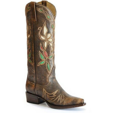 

Women s Stetson Fleur Leather Boots Handcrafted Brown