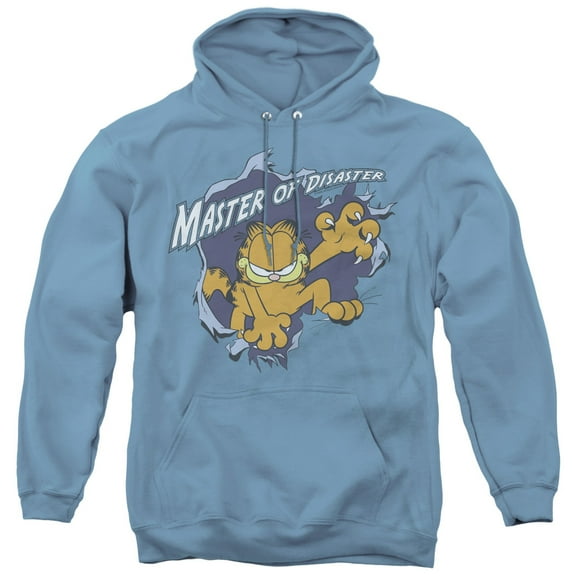 Garfield Master Of Disaster Adult Pullover Hoodie Sweatshirt Carolina Blue