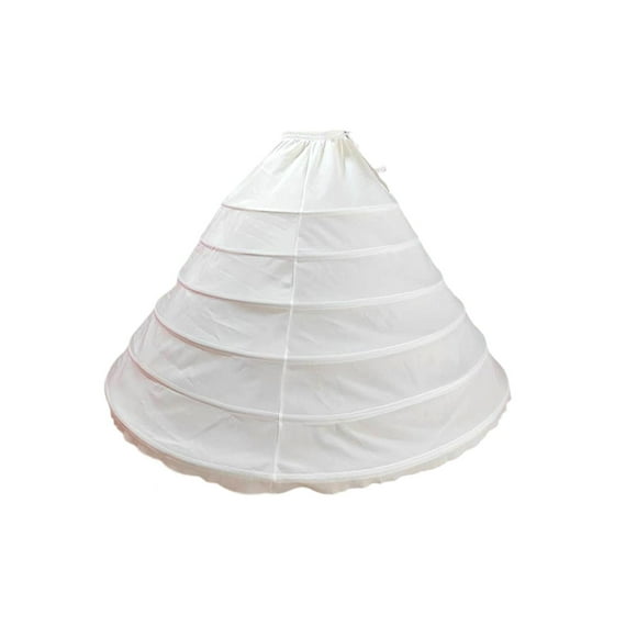 KLKCMS Women Crinoline Petticoat 6 Hoop Skirt Petticoat for Gown Holiday Ceremonies thicken