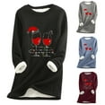 thumbnail image 3 of Oalirro Women's Fashion Christmas Printing Long Sleeve Winter Loose Casual Round Neck Tops, 3 of 3