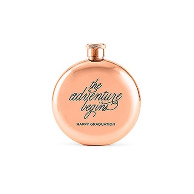 Weddingstar 7073-56-1252-106 3 oz l'Aventure Commence Flacon Rond de Hanche en Or Rose