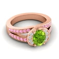 thumbnail image 3 of 2.35 Carat Beautiful Oval Cut Peridot & Pink Sapphire Gemstone Bridal Ring for Ladies Solid 14K Rose Gold Size 7.5 by Diamond-Capitals, 3 of 8