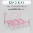 thumbnail image 7 of Einfach King Size Heavy Metal Bed with Vintage Headboard Pattern, Pink, 7 of 7