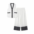 thumbnail image 5 of Nuoqisi Women's 2 Piece Outfits Summer Cotton Linen Vest Waistcoat Pants Sets Casual Vacation Travel Two Piece Set, 5 of 7