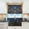 thumbnail image 5 of Yayeee Kitchen Curtains Light Filtering 27"x24" Rod Pocket Short Cafe Window Panel, Dark Blue Christmas, 5 of 7
