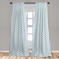 thumbnail image 5 of Ambesonne Blue Curtains, Vintage 60s Round Chain, Pair of 28"x84", Pale Blue White, 5 of 5