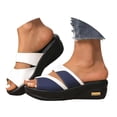 thumbnail image 1 of Dakaela Womens Orthotic Walking Sandals Arch Support Summer Slides Platform Wedge Flip Flops Blue 7, 1 of 8