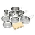 thumbnail image 1 of Poêle Portable avec Poignée Pliable pour Cuisine Extérieure, Acier Inoxydable Léger, Ensemble de 8 Pcs, 1 of 8