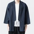 thumbnail image 2 of RUTAYY Men's Shirts Spring Autumn Casual Cardigan Sunscreen Shirt Solid Color Long Sleeve Comfortable Breathable Vacation Beach Blouse, 2 of 5