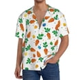 thumbnail image 1 of Fotbe Cute Carrot Camisa Estampada de Manga Corta para Hombre, Casual de Verano, Estilo Playero, Sin Arrugas-Medium, 1 of 5