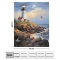 thumbnail image 2 of Lighthouse Sunrise Coast Scenery Pale Blue Tan Blanket for Bed Throw Blanket for Women, Men And Kids Super Soft Plush Blanket Throw, Print Blanket, Blanket for Kids, 2 of 8
