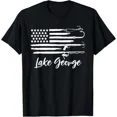 thumbnail image 1 of Lake George Indiana Patriotic Fishing Novelty Flag Souvenir Unisex T-Shirt NG1126, S-5XL, 1 of 4
