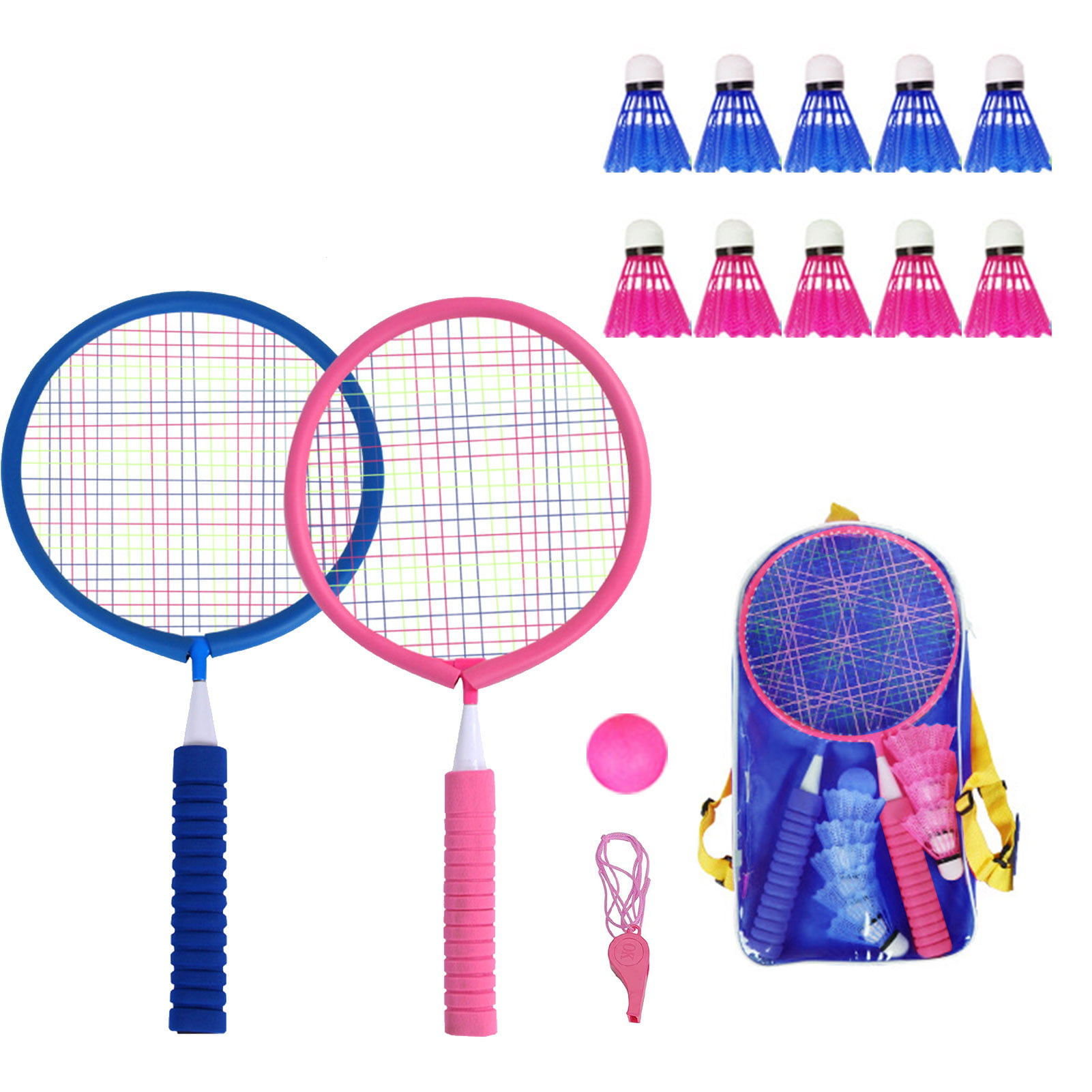 YIMORE Kids Racket Set of 5 with Badminton Tennis Balls Toys Gift for Boys 