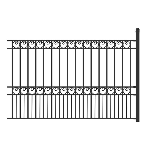 ALEKO Outdoor Yard Garden Steel 8 ' x 5' Black Fence Paris Style