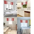 thumbnail image 4 of Red Ombre Kitchen Curtain Valances for Windows Farmhouse Short Curtains, Red White Gradient Modern Abstract Art Rod Pocket Valance Curtain for Bedroom Cafe Living Room 56"x16", 4 of 8