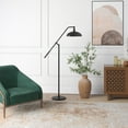 thumbnail image 6 of Evelyn&Zoe Devon Boom Arm Floor Lamp with Metal Shade, Blackened Bronze/Blackened Bronze, 6 of 8