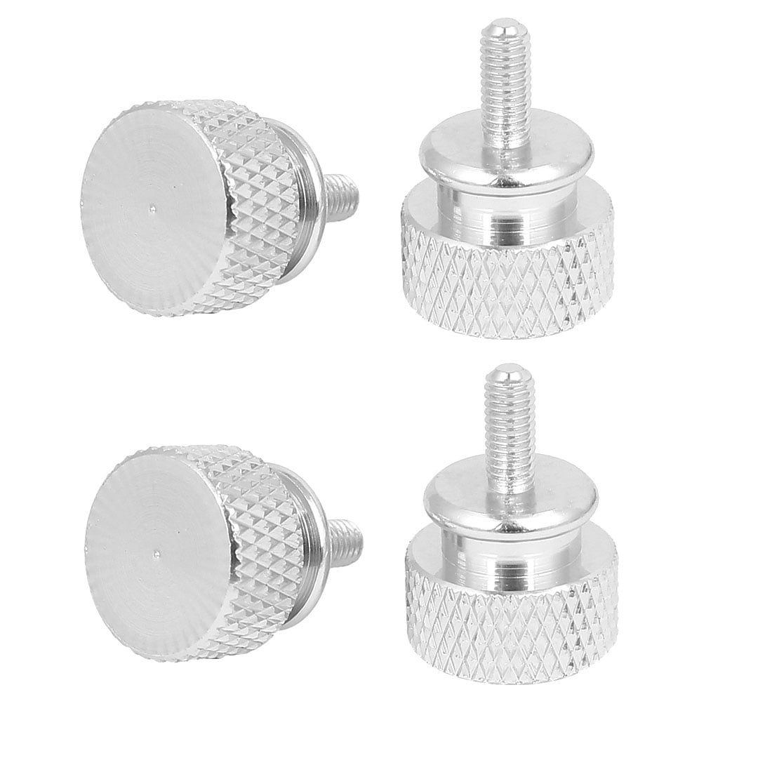 Computer PC Case Aluminum Alloy Knurled Thumb Screws Silver Tone M3x7mm